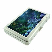 Fireflies D1 Night Time Bugs Cigarette Case Lighter Smoking King Size Cigarettes Silver Metal Wallet 4" X 2.75" RFID Protection