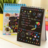 Magic Scratch Painting Book Rainbow Scratch Paper Art Painting Doodling Drawing Notebook for Kid Chidren Adult (Green)