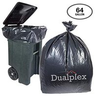 Dualplex 64-65 Gallon Black Trash Bags for Toter, 1.5 Mil Garbage Bag 50 Bags Per Case 50" X 60"