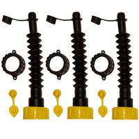 Gas Can Spouts (Improved Design) Flexible Universal Replacements (3 Pack)