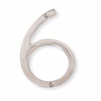 NACH HH-SDW6-ALM Shadow House Address Number - #6, Polished Aluminium, 6"