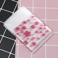 NUOMI Resealable Cellophane Bags Self-Adhesive Frosting Cherry Blossoms Bags 100Pieces Good for Bakery Candy, Cookie, Soap, Candle Gift Wraping Storage 2.8"x2.8"