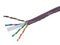 Monoprice Cat6 Ethernet Bulk Cable - Network Internet Cord - Solid, 350Mhz, UTP, CMR, Riser Rated,  Pure Bare Copper Wire, 23AWG, No Logo, 1000ft, Purple