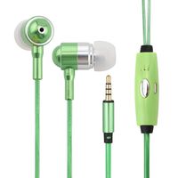 Dairle M14EL Deep Bass Sound in-Ear Headphone Earphones with Microphone for Cell Phone, LED Flashing Lights (Green) Syncs with The Beats of Your Music