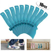 Alyster Alyster Lazy Shoe Helper Portable Shoe Lifting Helper Handled Shoe Horn Fits for All Shoes 10PCS (Blue, 10 PCS)