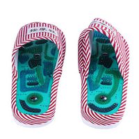 Foot Massager Magnetic Slippers Acupuncture Shoes Health Shoe Reflexology Feet Care Shoes Healthy for Men and Women 1 Pair Length 9.8 inch- Red