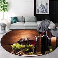 RUGSMAT Wine Dining Room Home Bedroom Carpet Floor Mat,French Gourmet Tasting Foam Mat Bedroom Decor Bedroom Diameter-51
