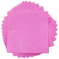 JAM PAPER Small Beverage Napkins - 5 x 5 - Fuchsia Hot Pink - 600/Box