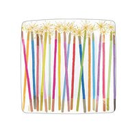 Caspari Party Candles Square Paper Salad & Dessert Plates - Set of 16