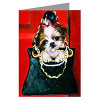 Shih_tzu in Haute Couture Handbag Note card Set,