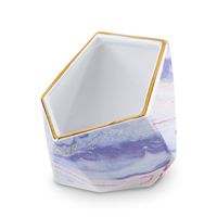 Kate Aspen 23204EL Gold Foil Rim Purple Marble Print Ceramic Boom Bowl Cell Phone Sound Amplifier, One Size, Multi