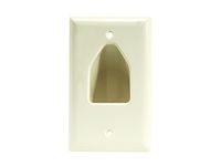 Monoprice 1-Gang Recessed Low Voltage Cable Wall Plate - Lite Almond