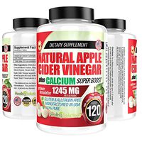 Apple Cider Vinegar Tablets (100% Pure - 1245mg Plus Calcium Superboost) 120 Pills - ACV is Perfect for Keto Diet, Body Dexot, and More!