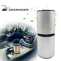ZEERKEER Car Air Purifier Ionizer, Air Freshener and Odor Eliminator with Dual USB Charging Ports, Remove Cigarette Cigar Wildfire Smoke, Bad Odors, Pets Smells