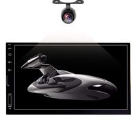 7-inch Vehicle Navigation General Purpose/MP3 MP4 Player Car Radio Head Unit Touch Screen with USB TF AUX Jack Steering Wheel Remote Control Black Frame