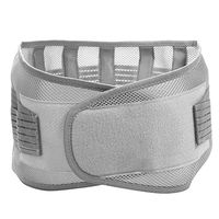 WinnerEco Waist Support Belt Elastic Breathable Lumbar Brace Waist Support Corset Back Belt (Grey)(L)