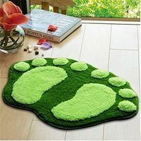Airblasters Microfiber Lovely Flocking Big Feet Pad Floor Mat Bedroom Area Rug Carpet 58.538.5cm(Green)