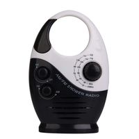 FidgetKute Sayin Shower Radio Waterproof Radio for Bathroom Hanging Music Black White Z6W2