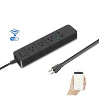 WiFi Smart Power Strip with 3 AC Outlets and 2 USB Ports 6Ft Cord Surge Protector Flat Plug with Compatible with Alexa Google Via Android iOS (Black)