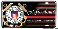 Brotherhood Products Coast Guard Got Freedom Aluminum License Plate