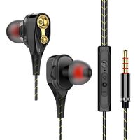 LEANO Metal Dual-Action Coil Headphones in-Ear HiFi Sound Effect Earphone Headphones