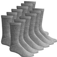 6 12 Pairs Men's Circulatory Diabetic Crew Socks Size 9-11 10-13 13-15 (Gray(6-Pairs), 13-15)