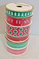 Design Focus Let it Snow Dots & Stripe Ribbon Set-6 spools