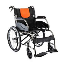 Wheelchair Manual Folding, Lightweight Transit Non-Slip Pedal Large 20 Inch Inflated Back Wheels, 44Cm Wide Seat Portable Myhao