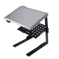 Adjustable Laptop Stand for Bed, Black Adjustable Portable Folding DJ Laptop or Computer Stand with Tray for Bed Reading Working