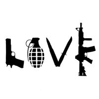 CCI Love Guns Weapons Decal Vinyl Sticker|Cars Trucks Vans Walls Laptop| Black|7.5 x 4.5 in|CCI1279