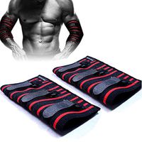 Adjustable Elbow Sleeve Brace Compression Support for Weightlifting Bodybuilding Bench Press Elbow Pad Protector (1 Pair) Kangkang (L)