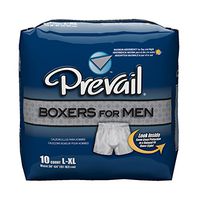 Prevail Protective Underwear for Men, Boxers, Maximum Absorbency, L-XL (38'-64'), PBM-513 (Case of 40)