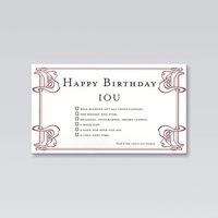 Birthday IOU card