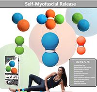 Ultimate Peanut Massage Ball For Myofascial Release | Double Lacrosse Ball For Trigger Point Therapy, Foot & Pain Relief | Yoga Therapy Double-Ball | Relieve Muscle Nots, Tension & Soreness (Blue)
