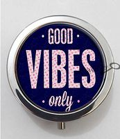 BlackKey Good Vibes Only 3-Compartment Decorative Pocket Gift Box Case Organizer for Pill, Color 1 -798