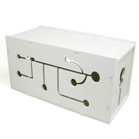 [2-Pack]White Cable Management Box Organizer - 4.7x5.5x10.2in, Large (Storage for Desk, TV, Computer, USB Hub) System to Cover and Hide, Power Strips, Surge Protector, Cords + Wire Ties
