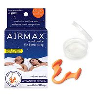 AIRMAX Nasal Dilator for Better Sleep - Natural, Comfortable, Anti Snoring Device, Snoring Solution for Maximum Airflow and Easier Breathing (Medium – Orange)