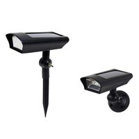 Solar LED Lawn Light Outdoor Motion Sensor Dusk to Dawn Fake Dummy Camera for Garden Ground Path Porch Wall Security Dual Use Wireless Waterproof Pack of 1