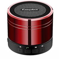 EasyAcc Mini Wireless Speaker, Portable USB Travel Speaker with Mic, AUX, FM Function, Micro SD Card Support for Tablet Laptops Smartphones, Red