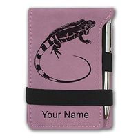 Mini Notepad, Iguana, Personalized Engraving Included (Pink)