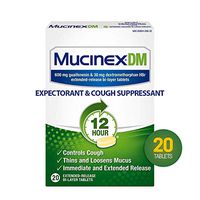 Mucinex DM 12 Hr Expectorant & Cough Suppressant Tablets, 20ct (Pack of 3)
