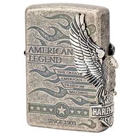 Zippo Harley Davidson Japan Limited 3-Side Eagle Metal Black Satin Silver HDP-74