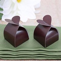 Efavormart Chocolate Heart Top Favor Box for Candy Treat Gift Wrap Box Party Favor Box for Bridal Shower Anniverary Wedding -100pc