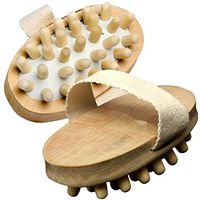 AnHua 2PCS Natural Wood Wooden Hand-Held Massager Body Brush Cellulite Reduction L