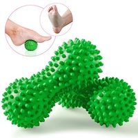 Foot Massage Ball Roller with Compression Gel Sleeves for Plantar Fasciitis - Spiky Peanut Massager Set for Deep Tissue Reflexology, Trigger Point Myofascial Release, Acupressure Therapy Pain Relief