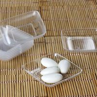 BalsaCircle 120 pcs 2.25-Inch Clear Plastic Square Plates - Disposable Wedding Party Catering Tableware