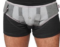 Wonder Care- Grey Hernia belt for men Truss Brace with one removable compression pad (XX-Large, double)