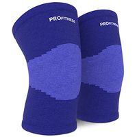 ProFitness Bamboo Knee Sleeve for Joint Pain Improved Circulation Compression – Effective Support for Running, Jogging,Workout, Walking, Hiking and Recovery (Small, Blue)