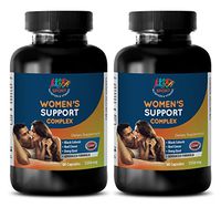 Menopause and Energy - Women’S Support Complex Advanced Formula - Red Clover Raspberry Leaf - 2 Bottles (120 Capsules)