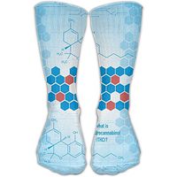 Etrfr Tetrahydrocannabinol THC Weed Chemical Formula Custom Knee High Socks Football Baseball Long Stockings For Men Women 30CM